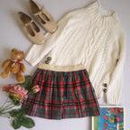 Falda con sueter tejido