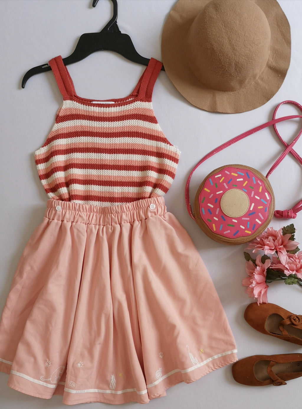 Blusa tejida y falda circular