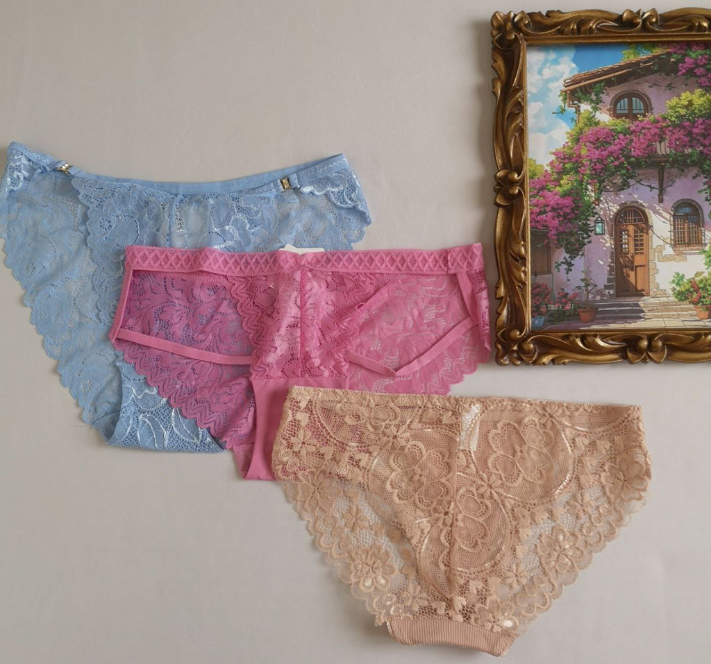 Set de 3 pantis de encaje