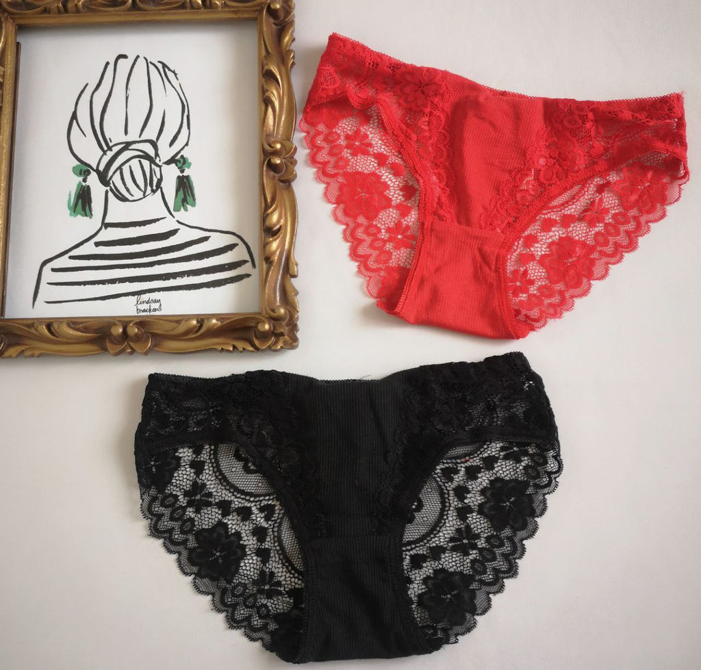 Set de 2 pantis de encaje
