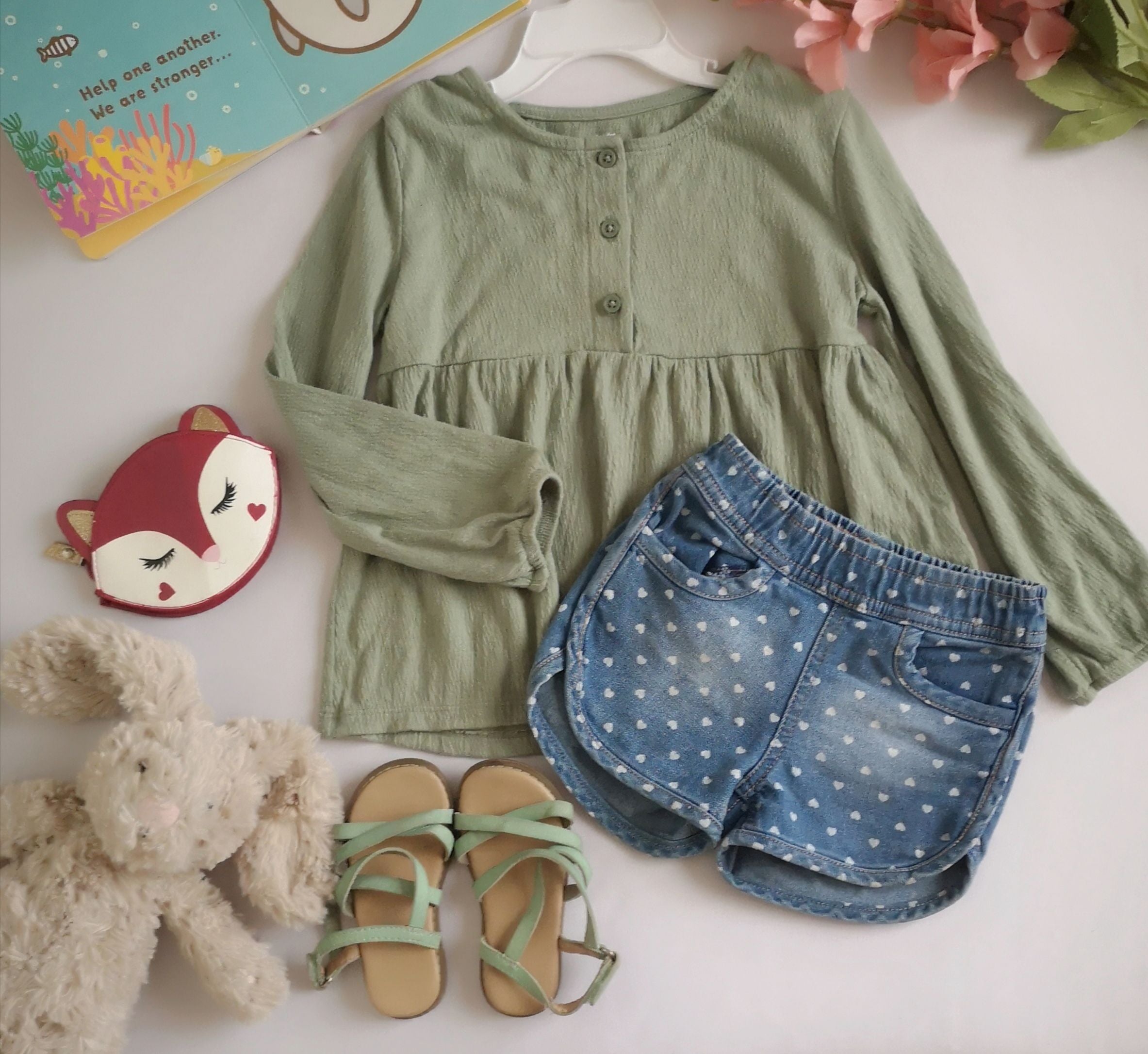Blusa manga larga y short