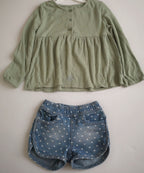 Blusa manga larga y short