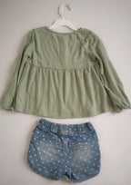Blusa manga larga y short