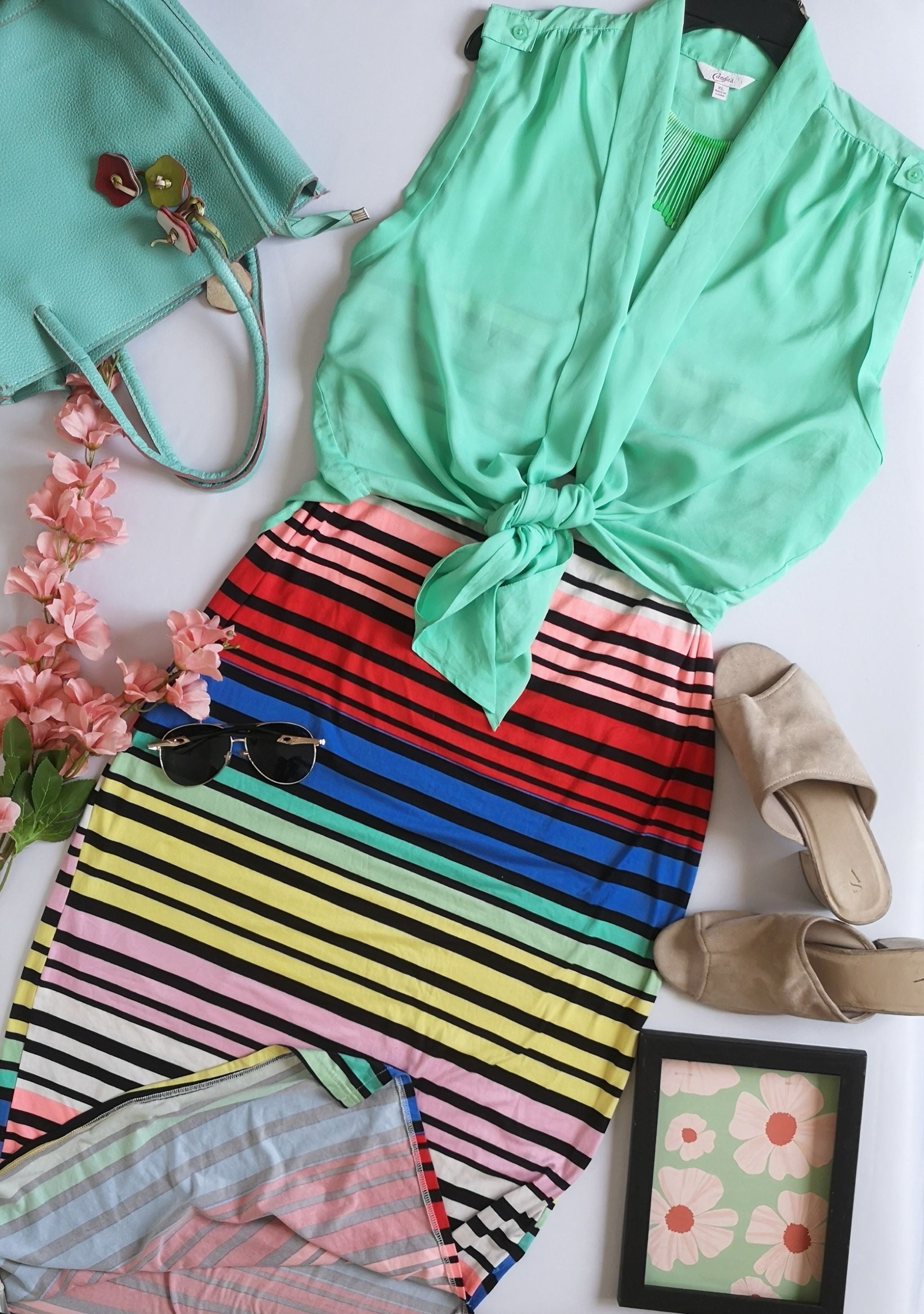 Vestido strapless y blusa con nudo ❤️