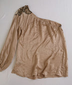 Blusa hombro descubierto bordado y pantalón culotte ❤️