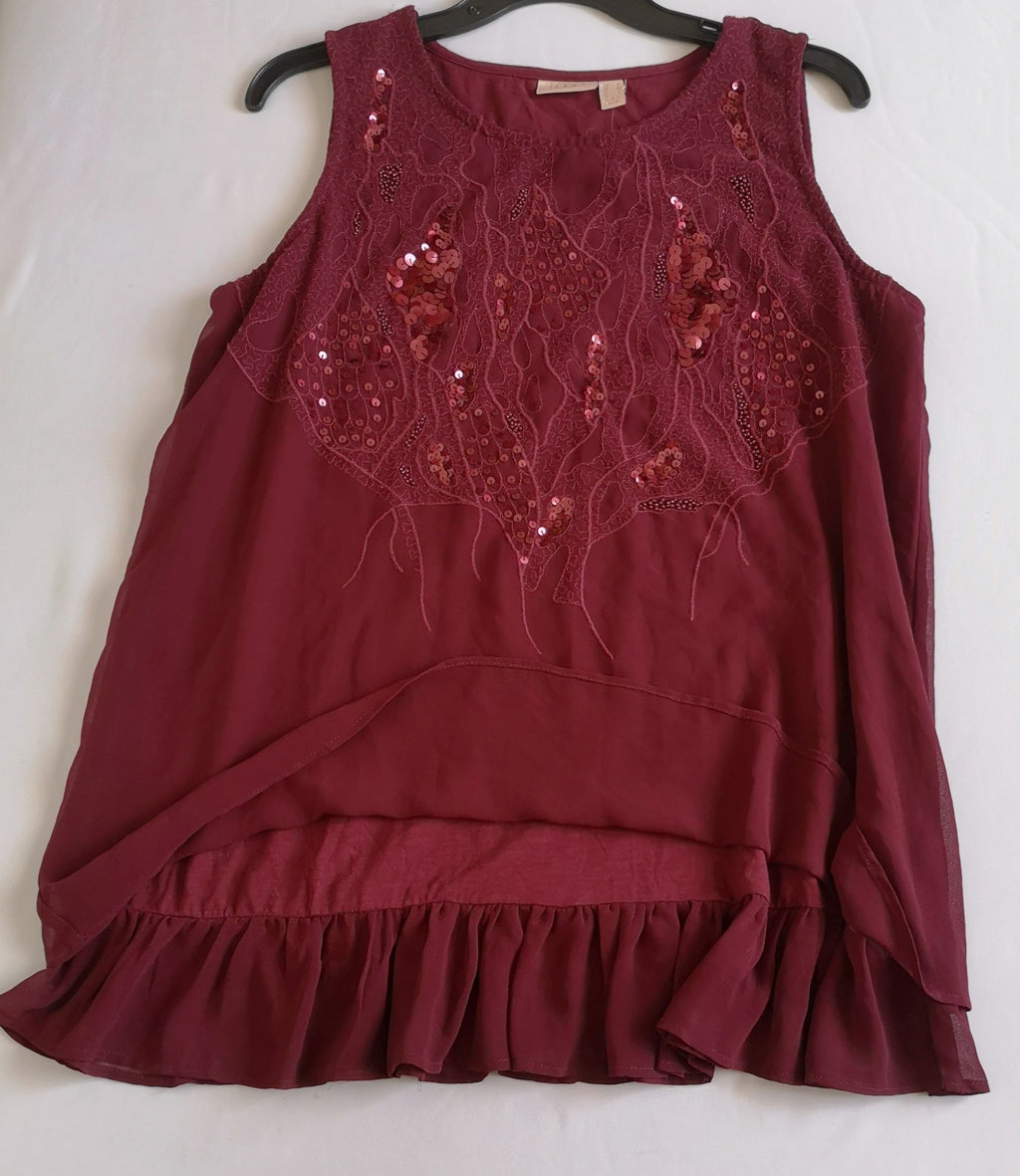 Blusa larga con olanes abajo