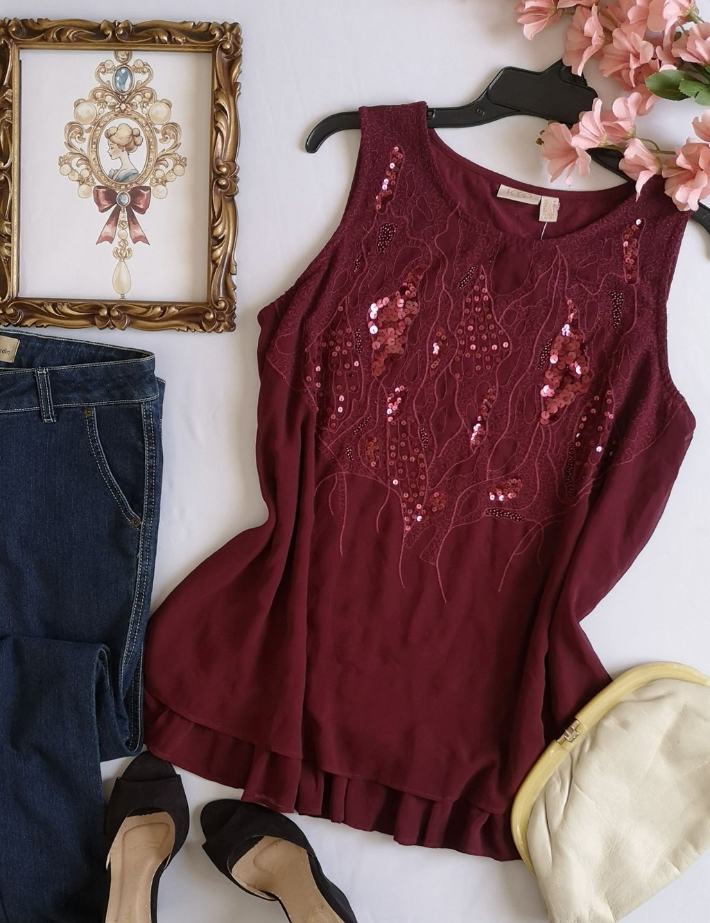 Blusa larga con olanes abajo