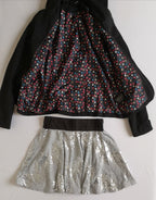 Blazer y falda con brillos