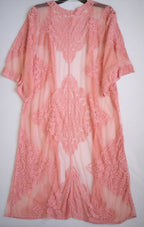 Kimono largo de tul bordado