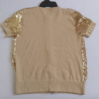 Blusa con zipper bordado con lentejuelas