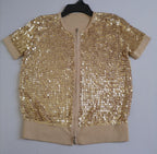 Blusa con zipper bordado con lentejuelas