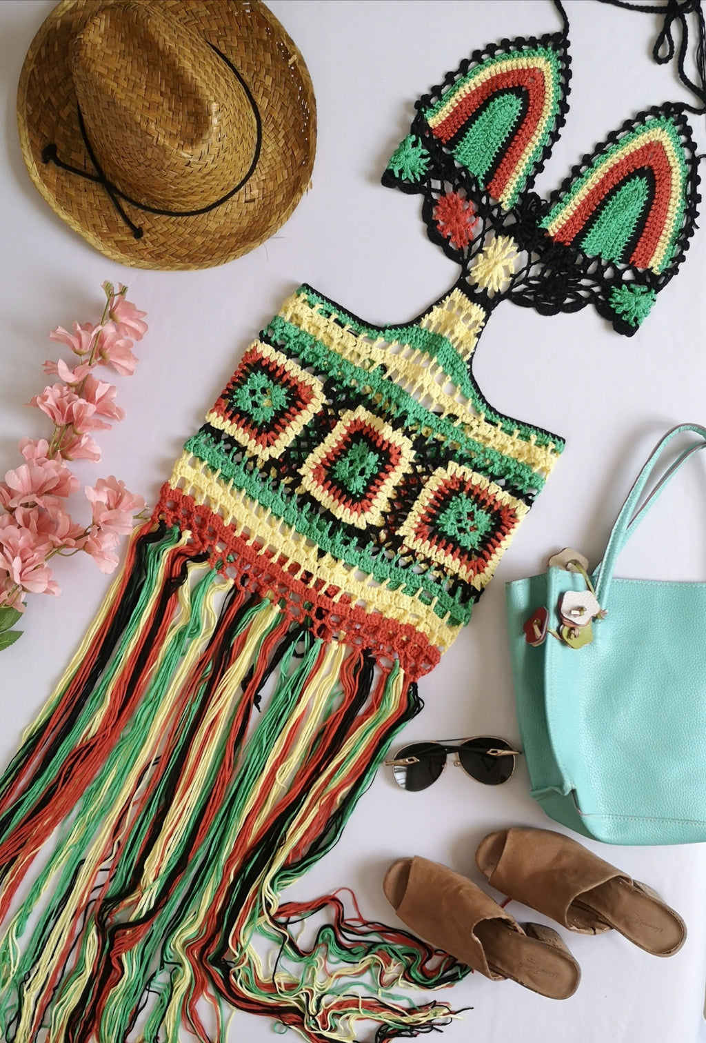 Vestido de crochet para usar con traje de baño