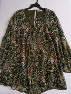 Vestido de chifón mangas campana