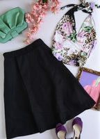 Falda midi tela gruesa con blusa halter