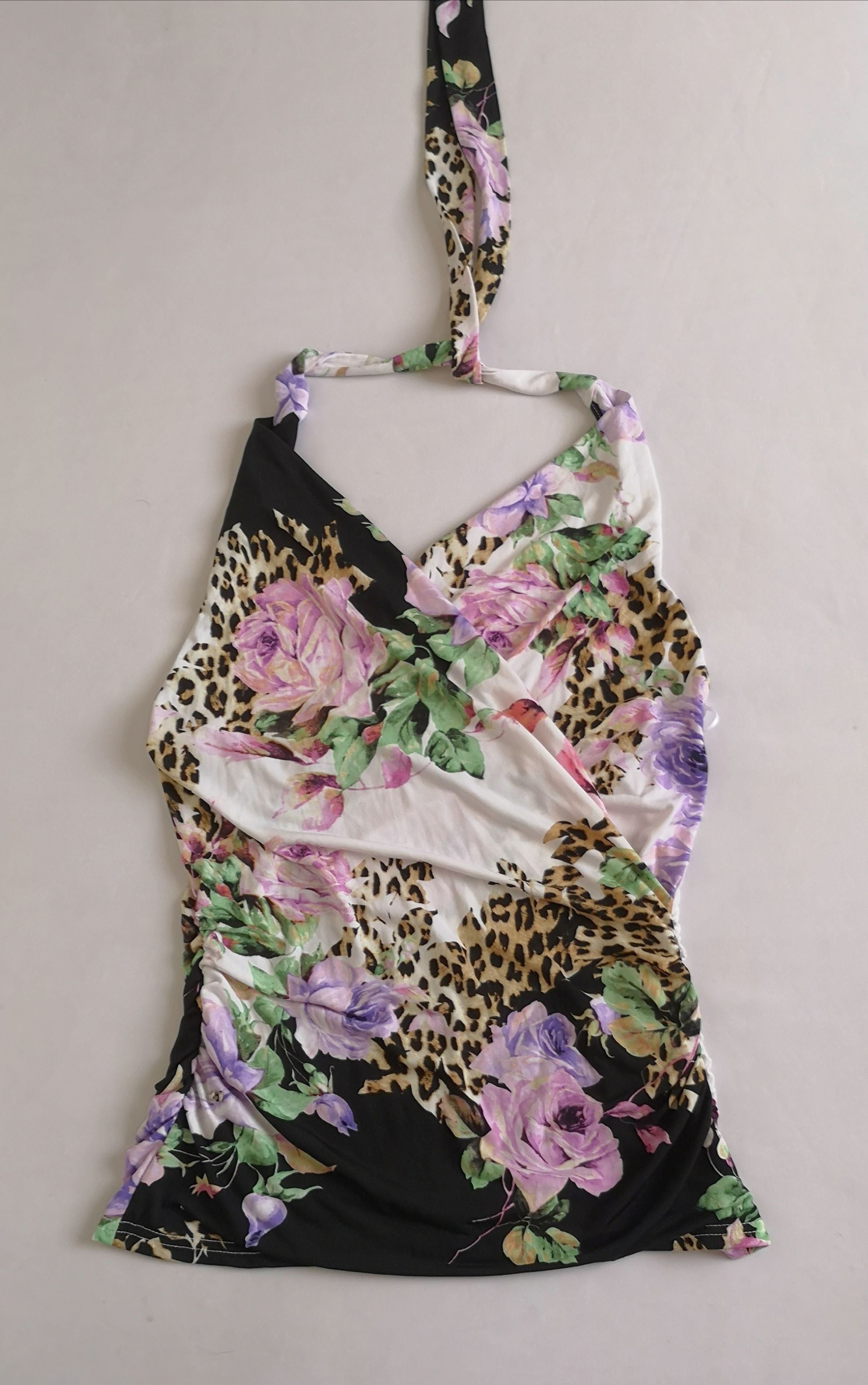 Falda midi tela gruesa con blusa halter