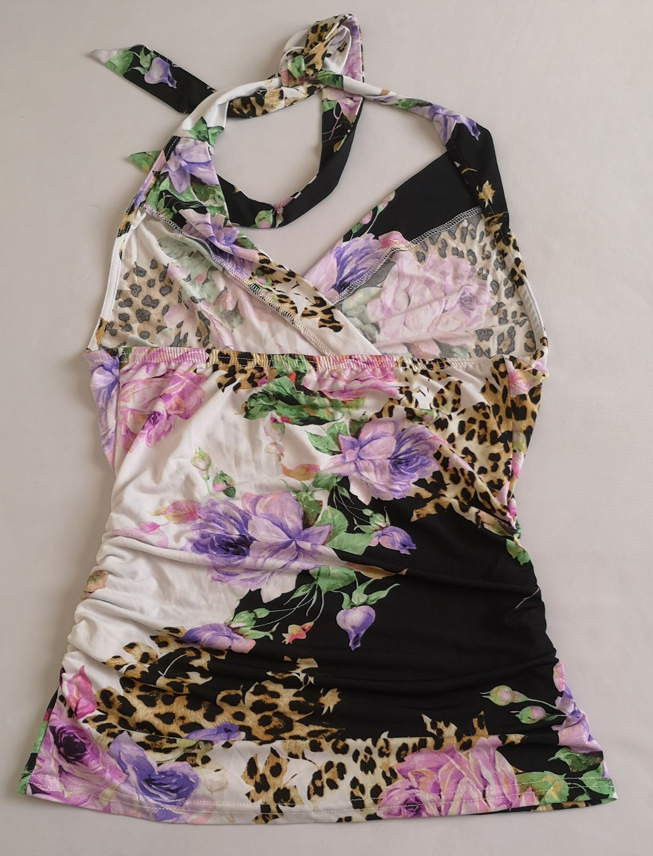Falda midi tela gruesa con blusa halter