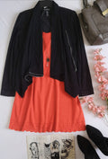 Chaqueta con zipper con vestido con adorno abajo