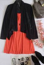Chaqueta con zipper con vestido con adorno abajo