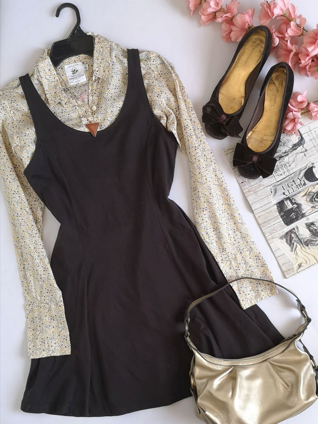 Vestido campana abajo con blusa de algodón