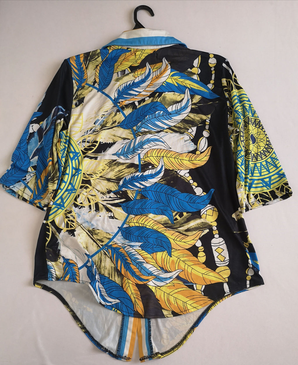 Pantalón de lino bordado y blusa 3/4