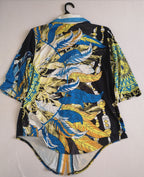 Pantalón de lino bordado y blusa 3/4