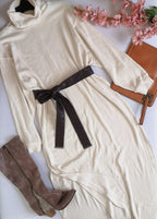 Vestido tejido con bolsas a los lados incluye cincho