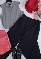 Blusa cuello chino con palazzo ❤️