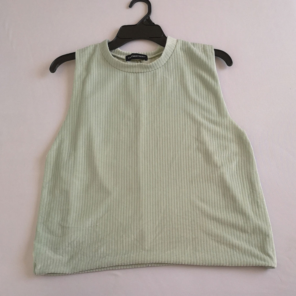 Pantalón ancho de abajo con blusa acanalada ⚓