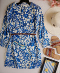 Vestido corto de algodón incluye cincho