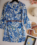 Vestido corto de algodón incluye cincho