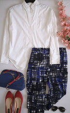 Blusa hombros caídos y pantalón h&m