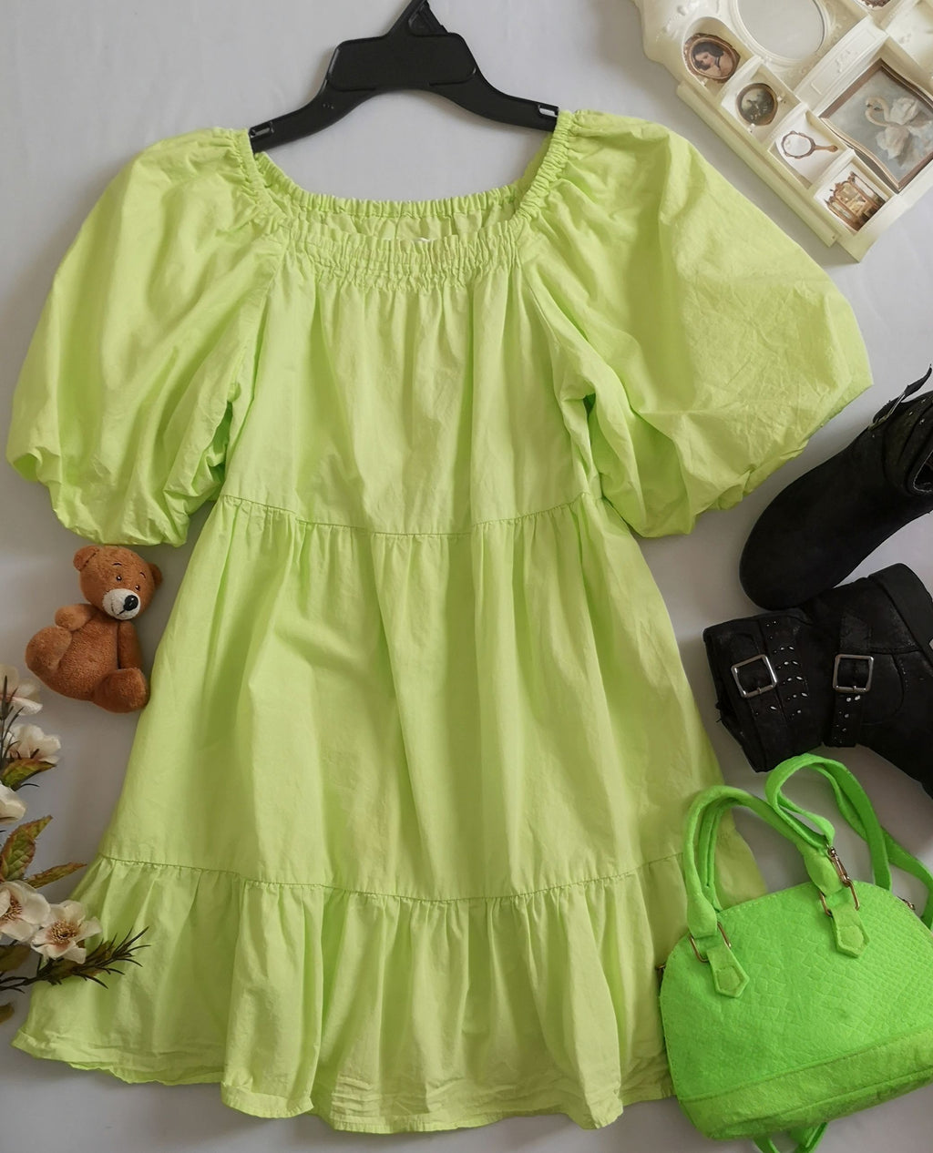 Vestido mangas tipo globo ❤️