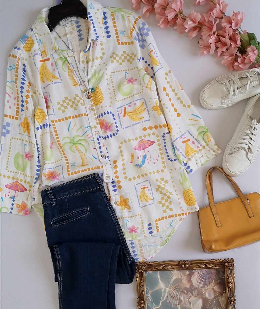 Blusa de lino incluye collar ⚓