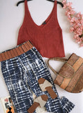 Pantalón strech y blusa tejida