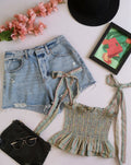 Blusa corrugada con short