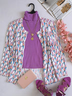 Blusa cuello alto con suéter