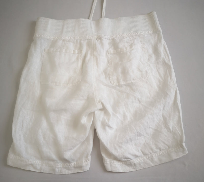 Blusa corta mangas bombachas con short de lino