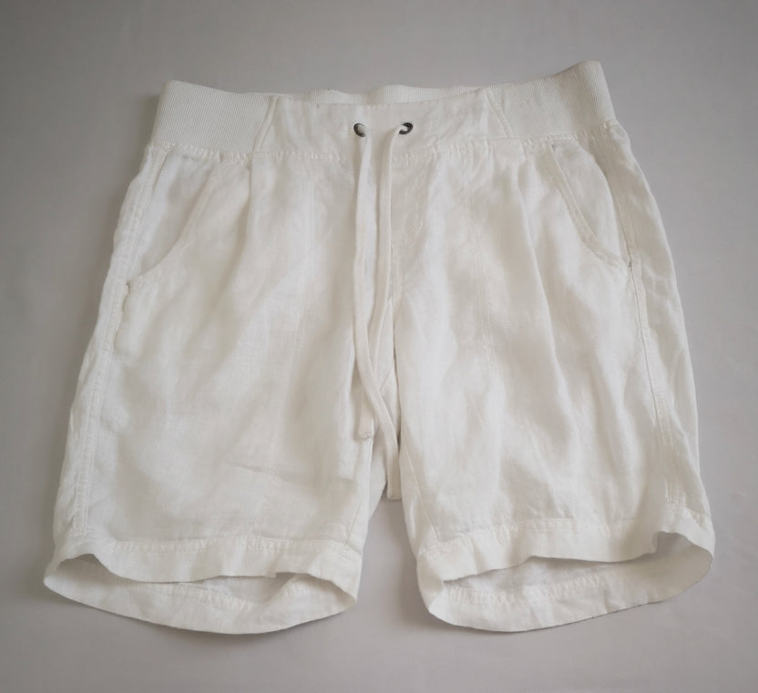 Blusa corta mangas bombachas con short de lino
