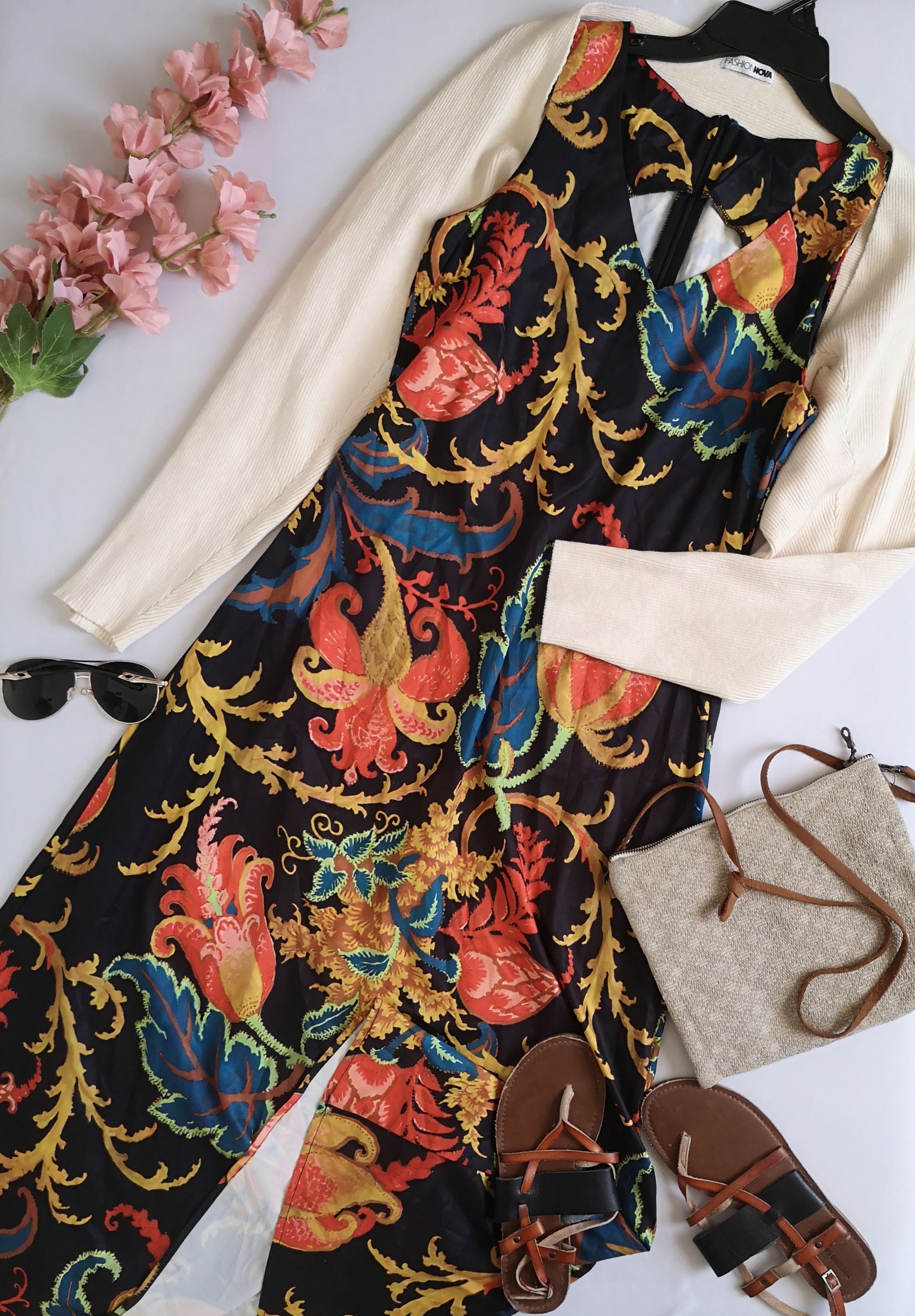 Cárdigan corto y MaxiVestido