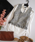 Chaleco de tweed y blusa manga larga ❤️