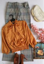 Blusa traslapada cerrada y pantalón Campana 💙