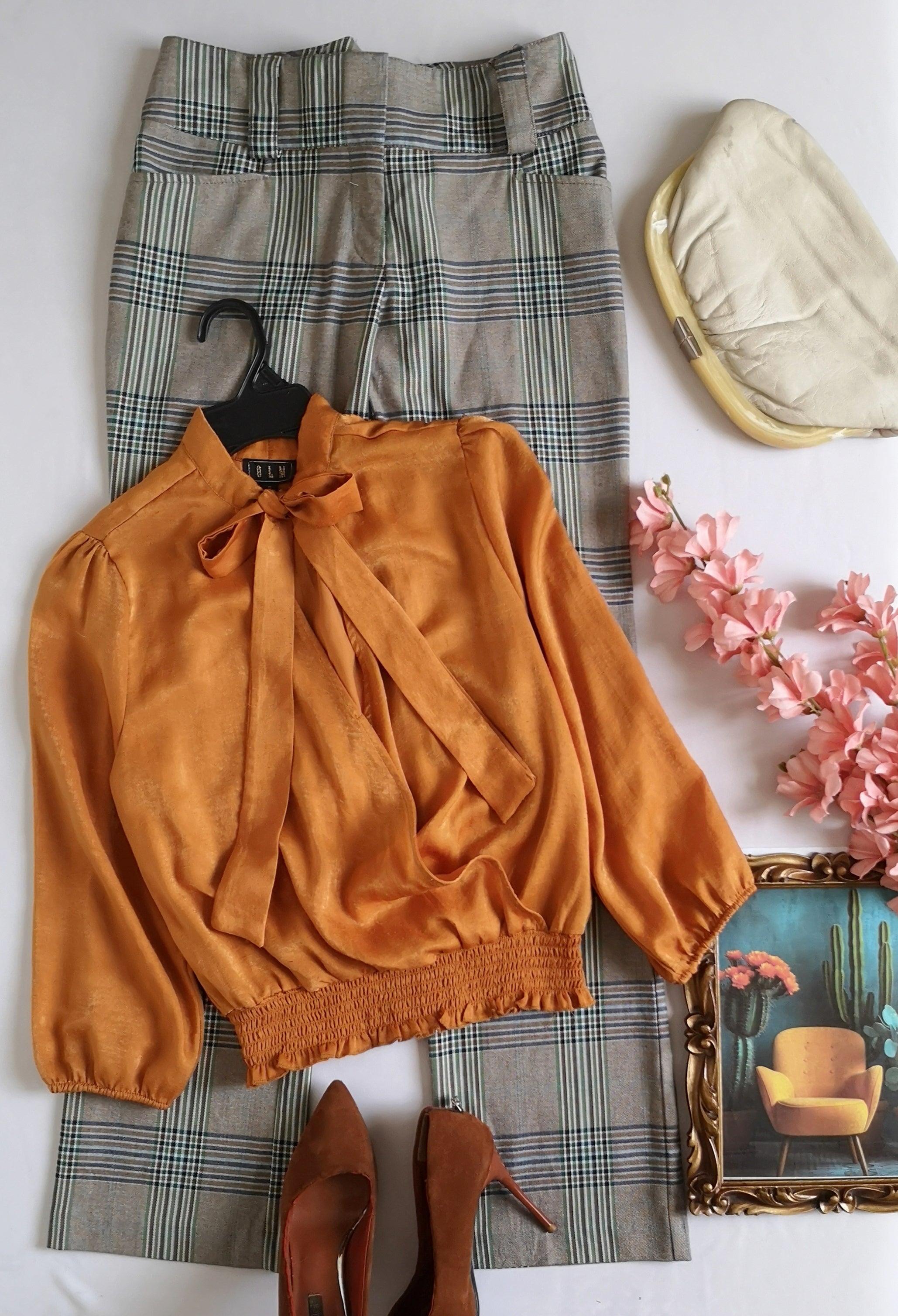 Blusa traslapada cerrada y pantalón Campana 💙