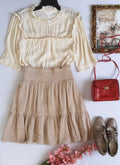 Blusa manga corta con falda