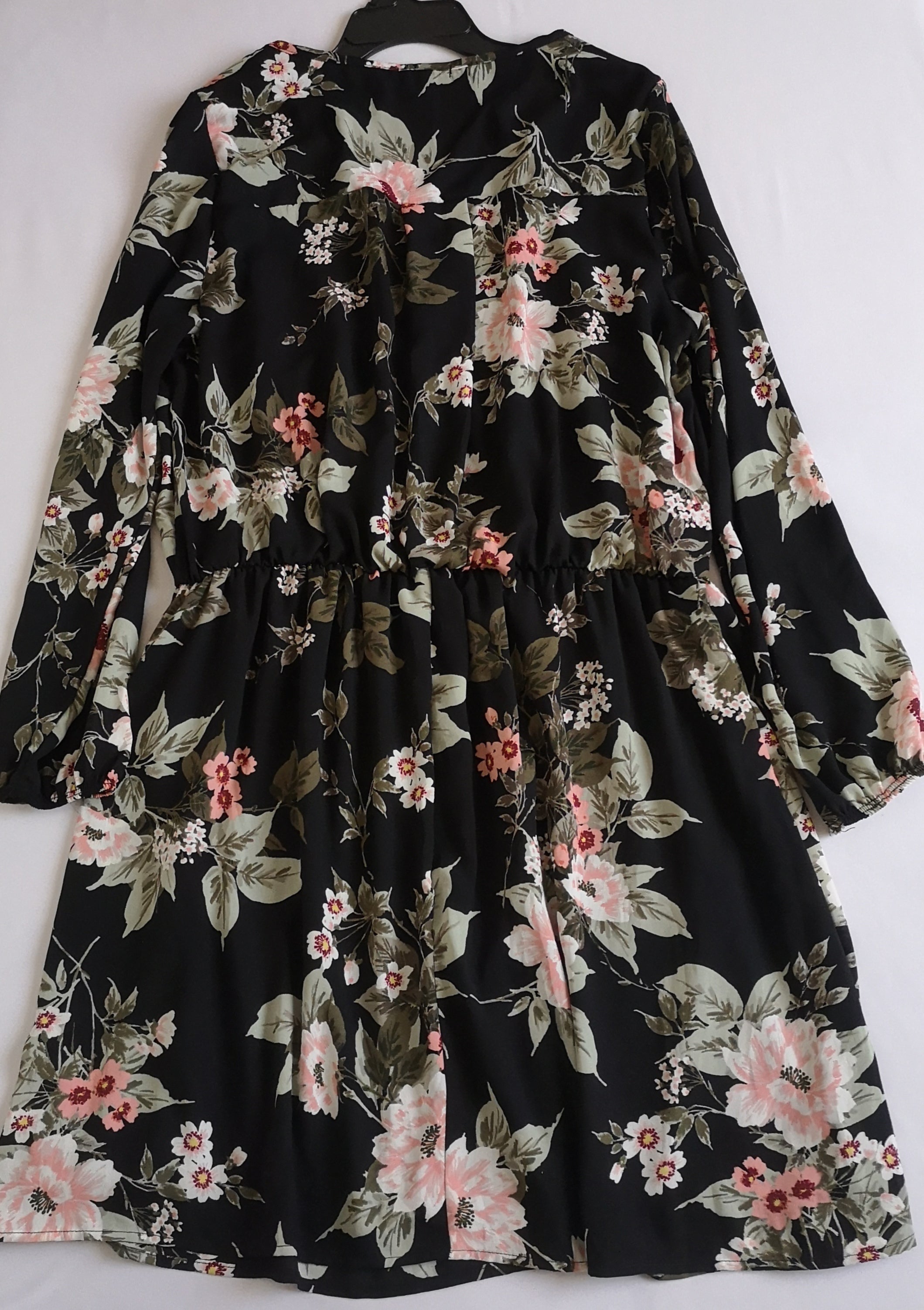 Vestido manga larga de chifon incluye cincho