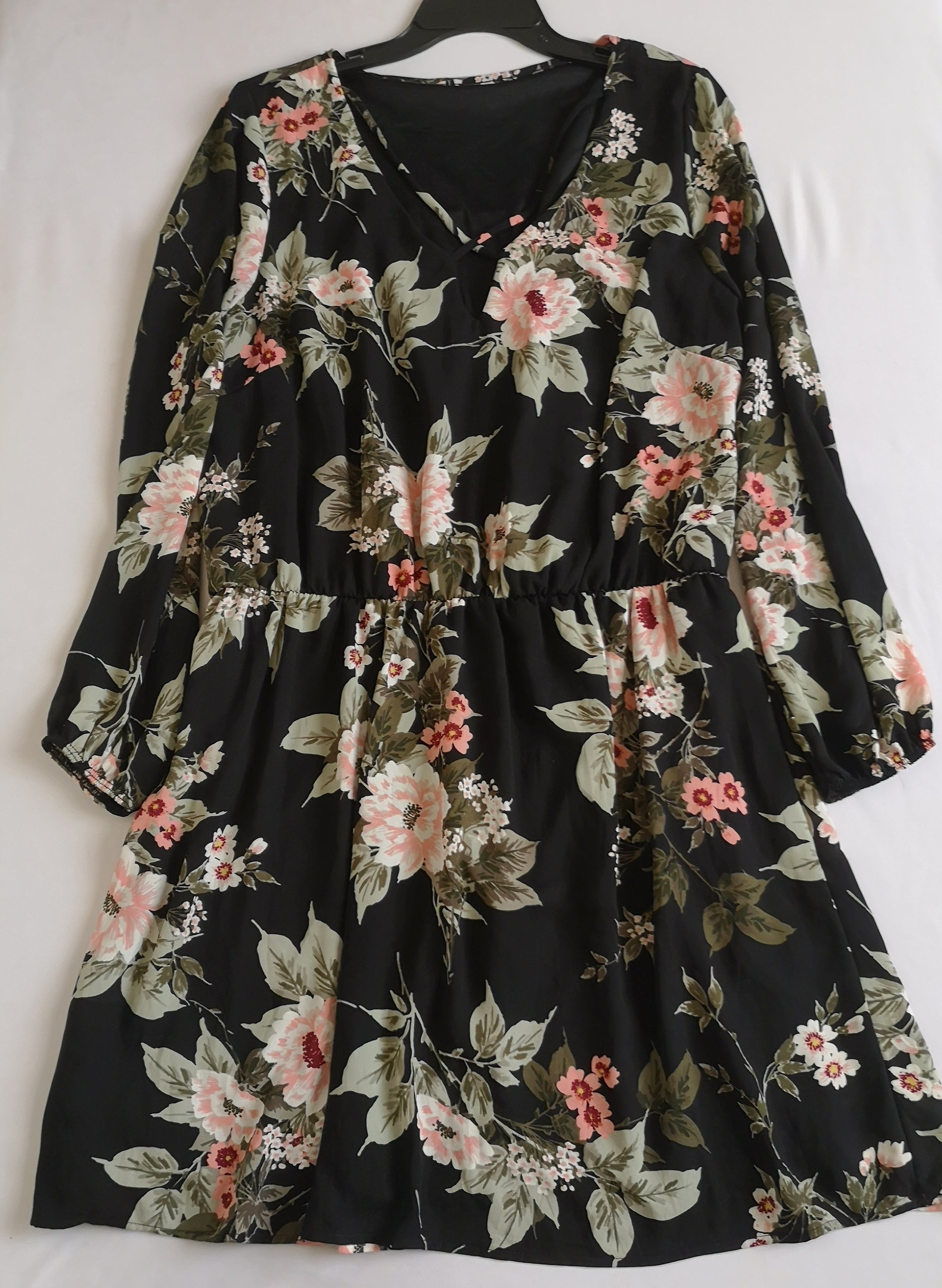 Vestido manga larga de chifon incluye cincho