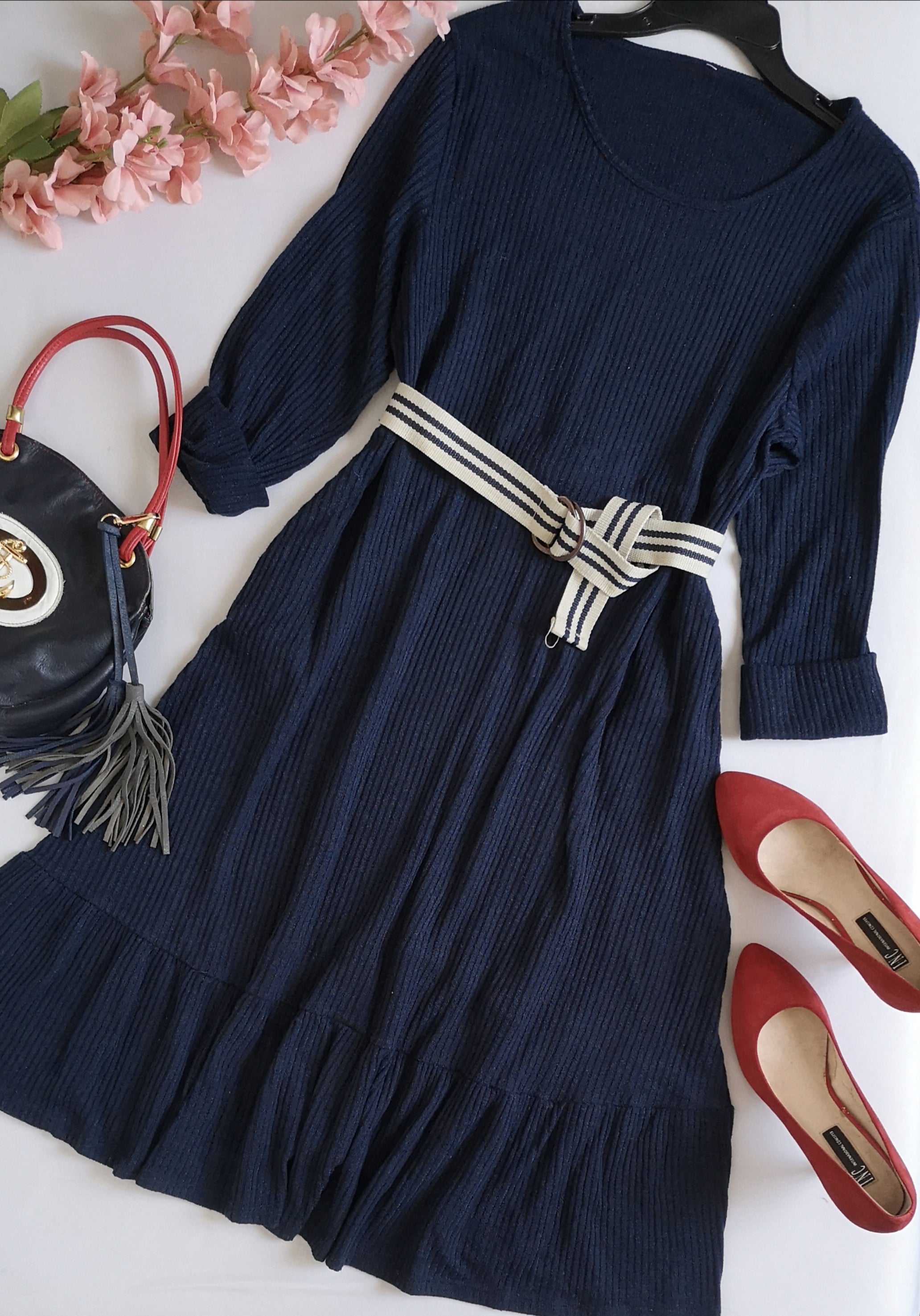 Vestido tejido incluye cincho