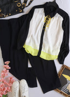 Blusa de chifon y pantalón tipo cargo