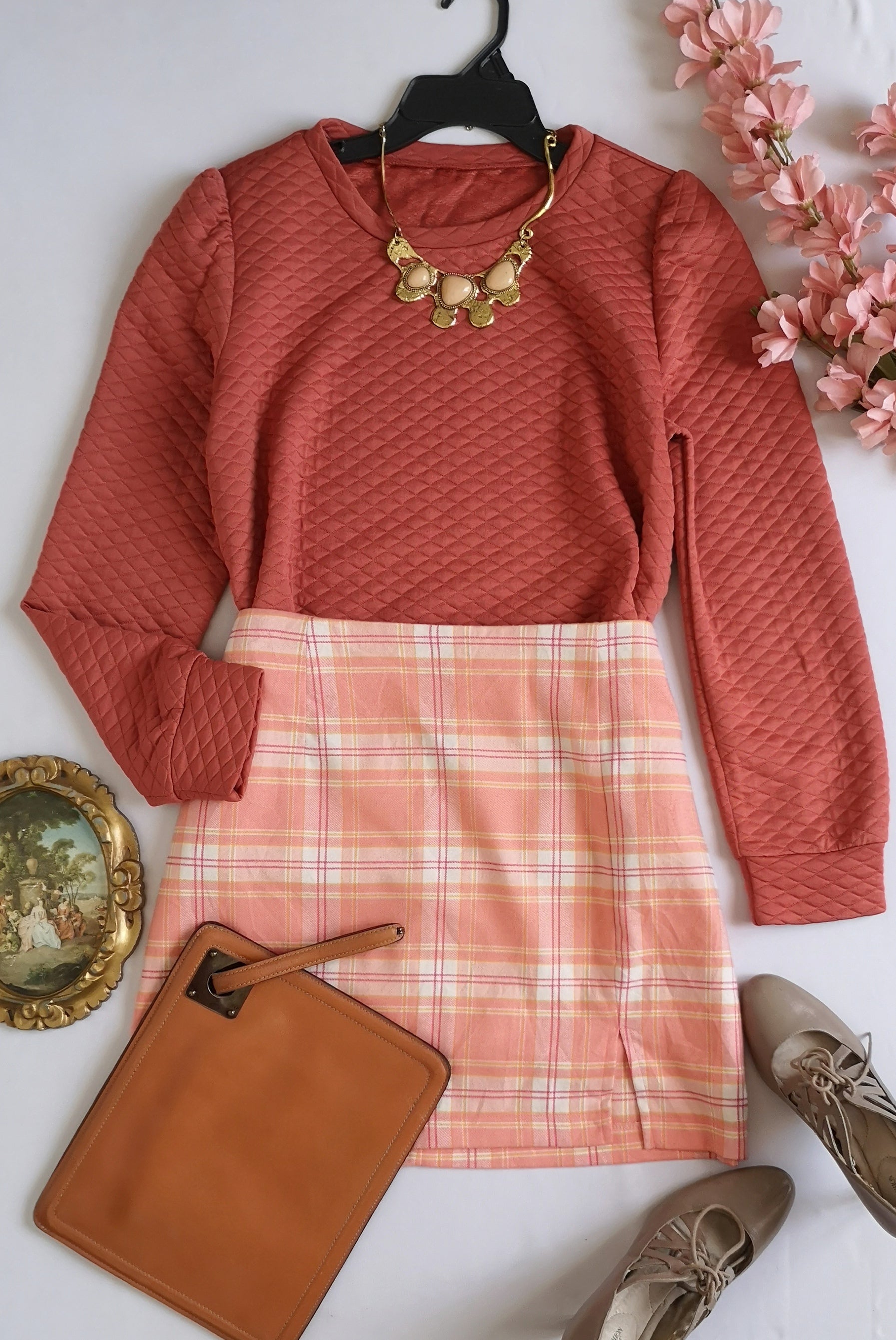 Blusa mangas princesa y falda corta