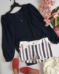 Blusa de chifon y short
