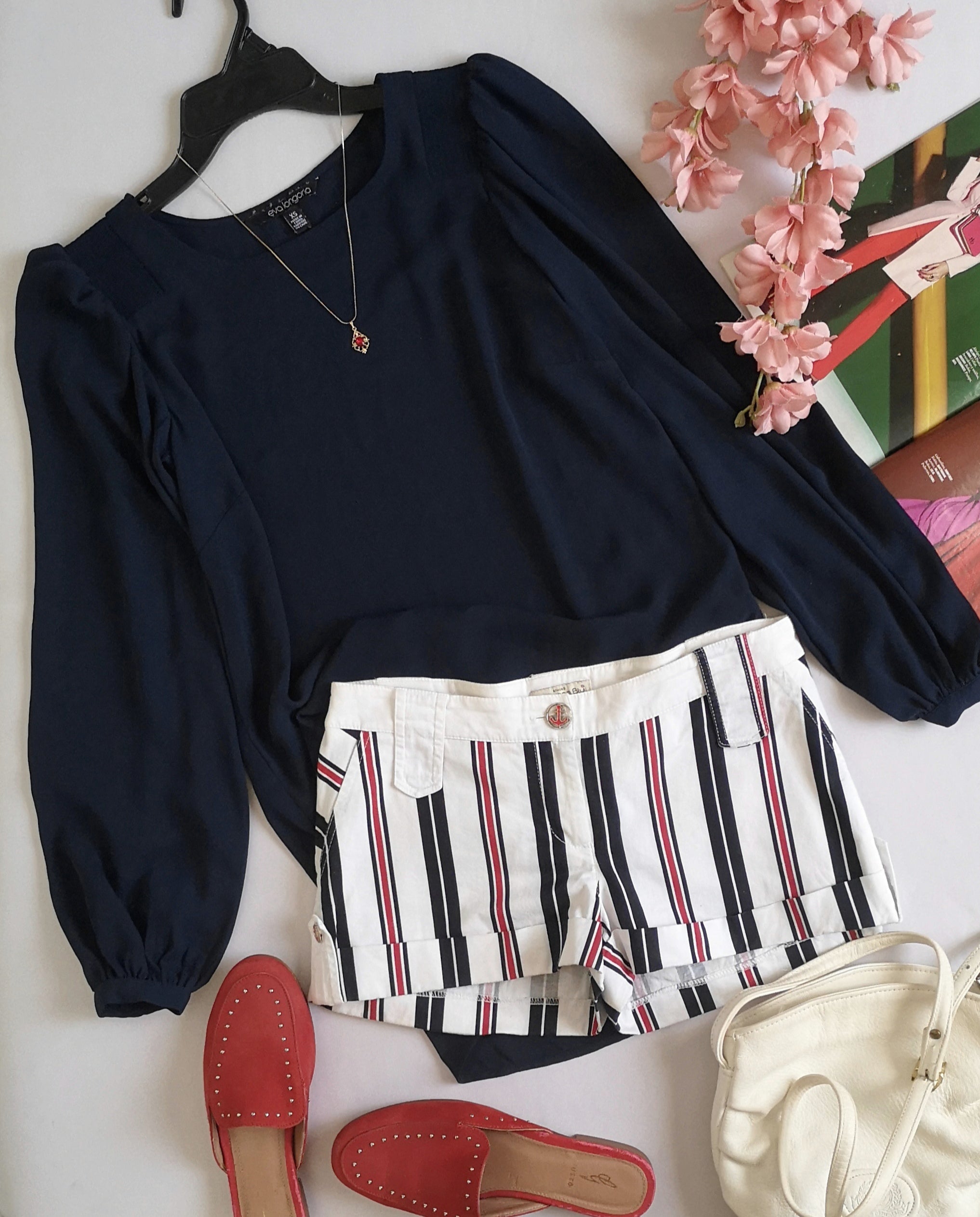Blusa de chifon y short